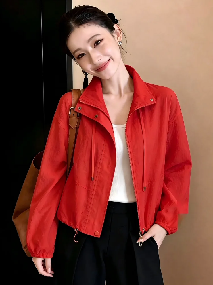Yellow Goose Short Lightweight Casual Sun Protection Jacket for Small Stature Commuter Style Loose Fit Zipper Closure