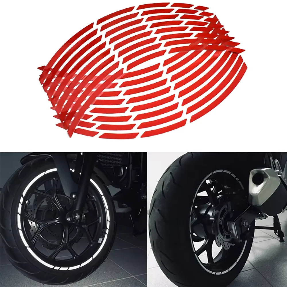 

Car Motorcycle Tire Rim Stickers 17"-19" Reflective Wheel Tyre Sticker Decors Motorbike Auto Decals