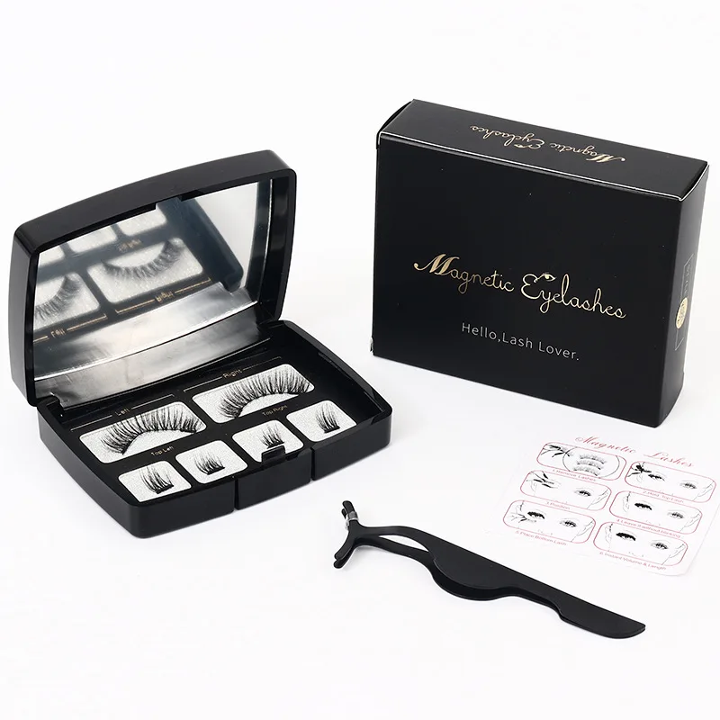 Double Magnetic False Eyelashes Popular Mirror Box 2+4 Small Clusters 2+6 Magnet Easy Application Eyewear for All Day Wear