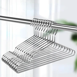 5 Pcs 40cm Stainless Steel Coat Hanger Household Hanging Cloth Rack Thick Thickened Large Size Cool Drying Clothes Hanger