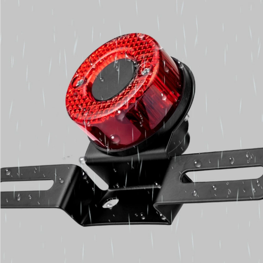 Motorcycle Retro Brake Tail Light Waterproof High Brightness LED Tail Light Round Modified Brake Light