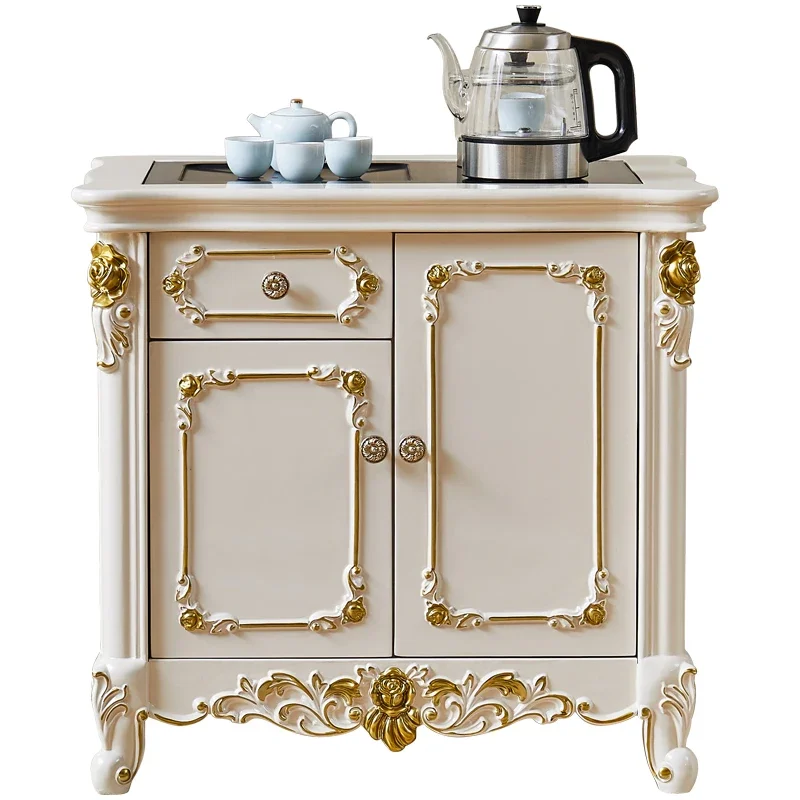 

European-style solid wood small table, American-style tea bar machine, cart,cabinet, boiling water small table