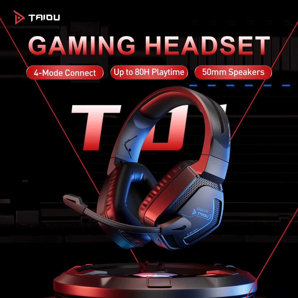 

TAIDU T01 Киберспортивная игровая гарнитура 2,4G Беспроводные Bluetooth-наушники с переключением между игрой и музыкой для мобильного телефона Настольный ПК