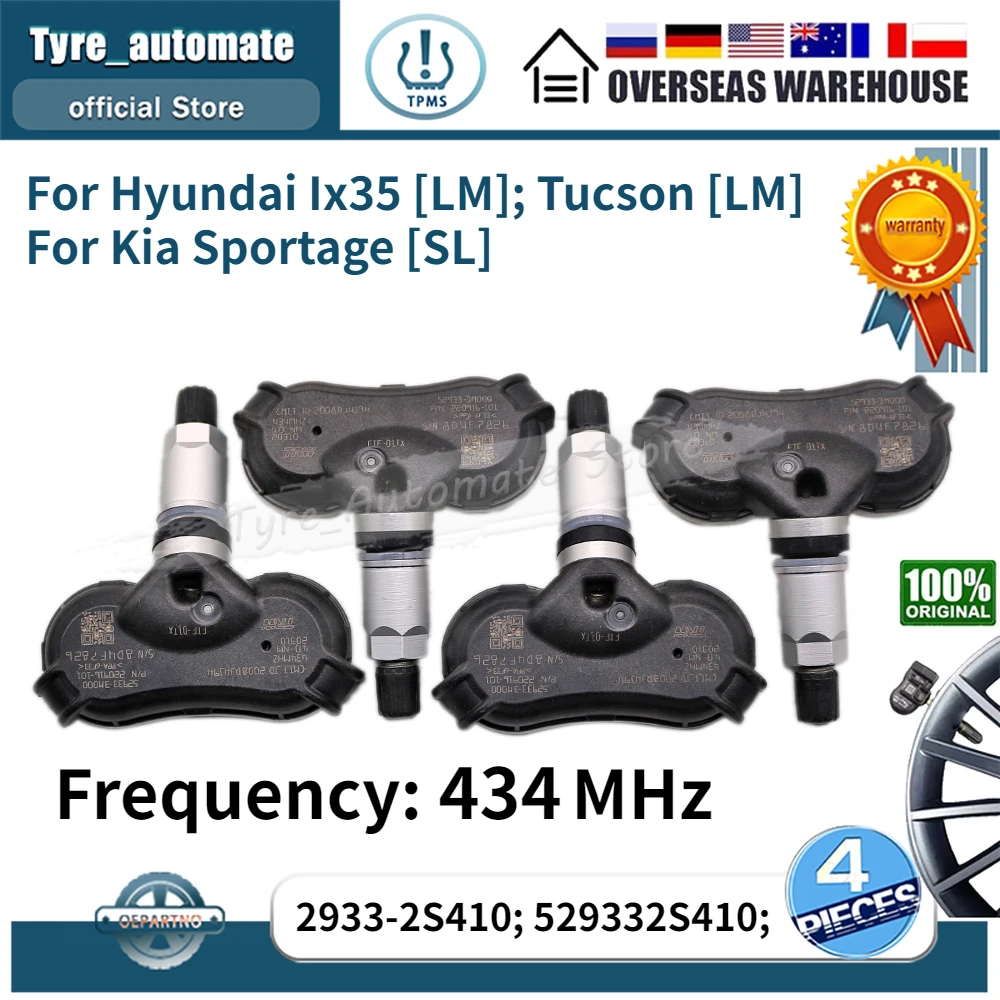 

SET of 4 52933-2S410 TPMS 434MHz Tire Pressure Monitor FOR 2013-2015 HYUNDAI IX35 [LM] TUCSON [LM] KIA SPORTAGE [SL] 529332S410