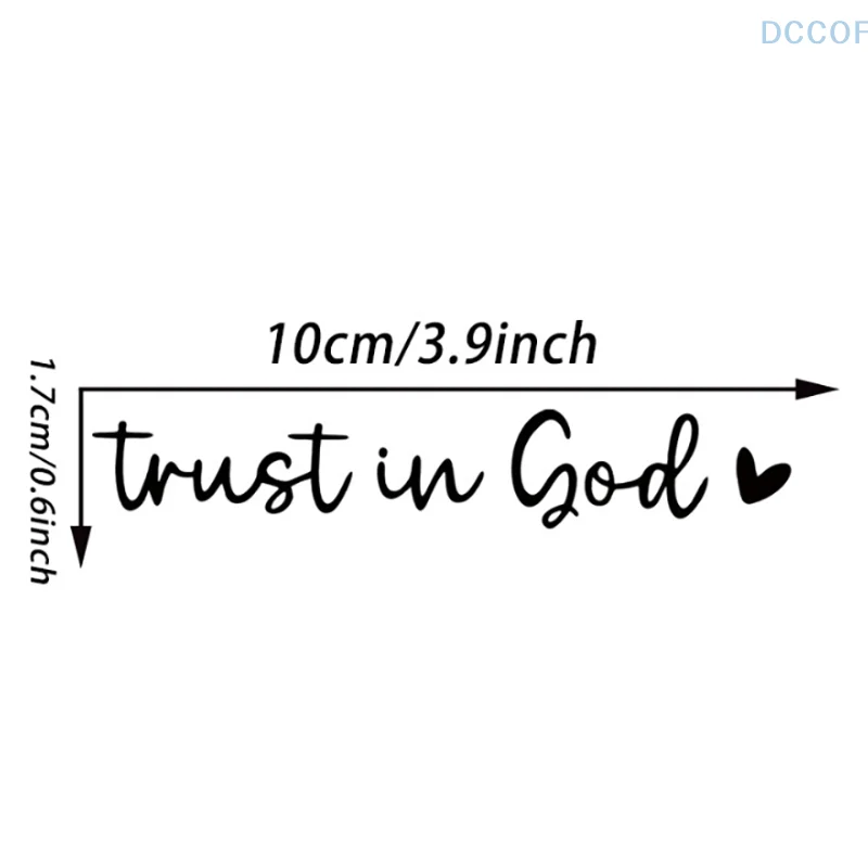1Pcs Trust In God Heart Sticker Decal Faith Bible Verse Christian Church Computer Stickers Desktop Stickers Decor