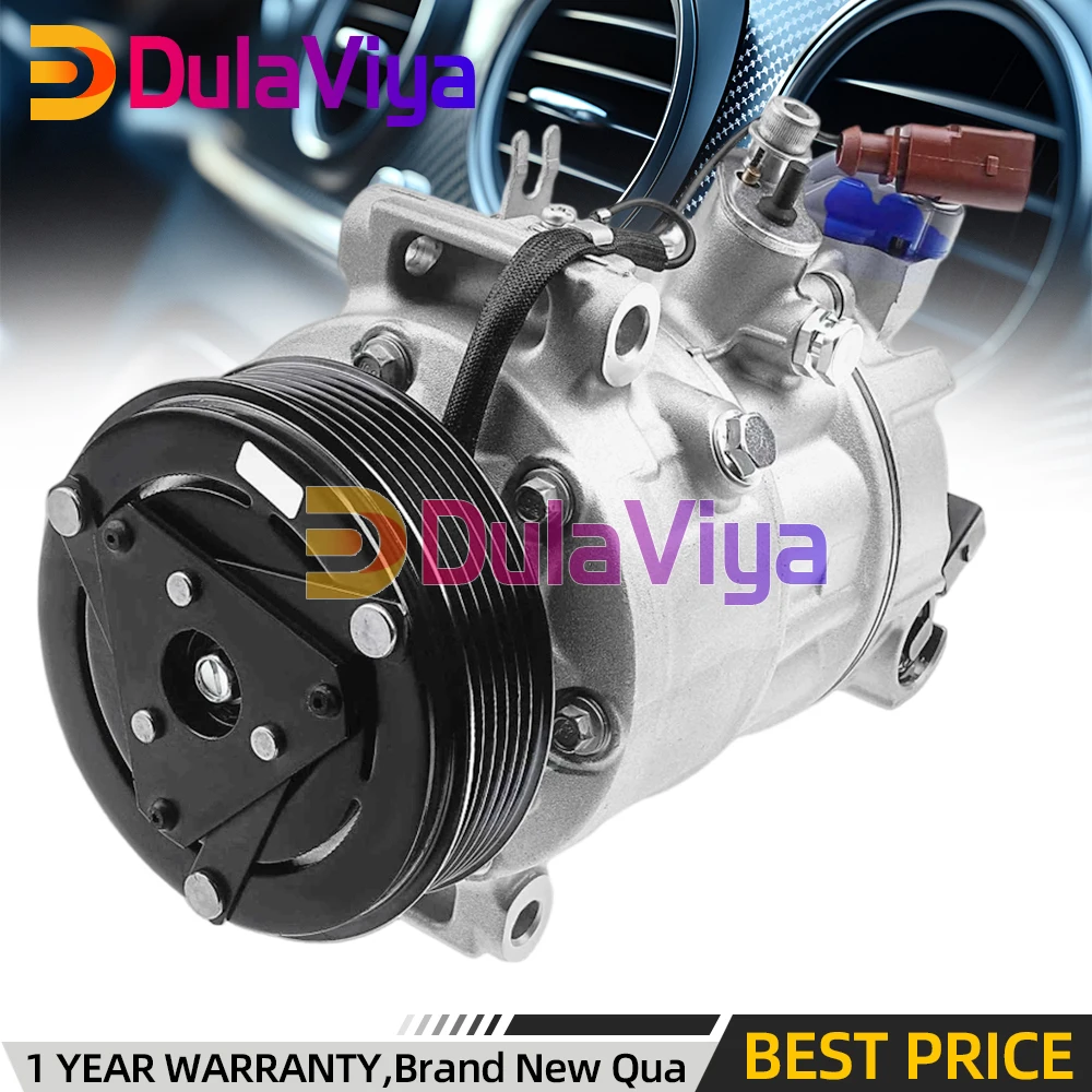 

A/C AC Air Conditioning Compressor with 6-Groove Pulley For Volkswagen Atlas Beetle Passat BMW X5 7N0816803E 7N0-816-803-E