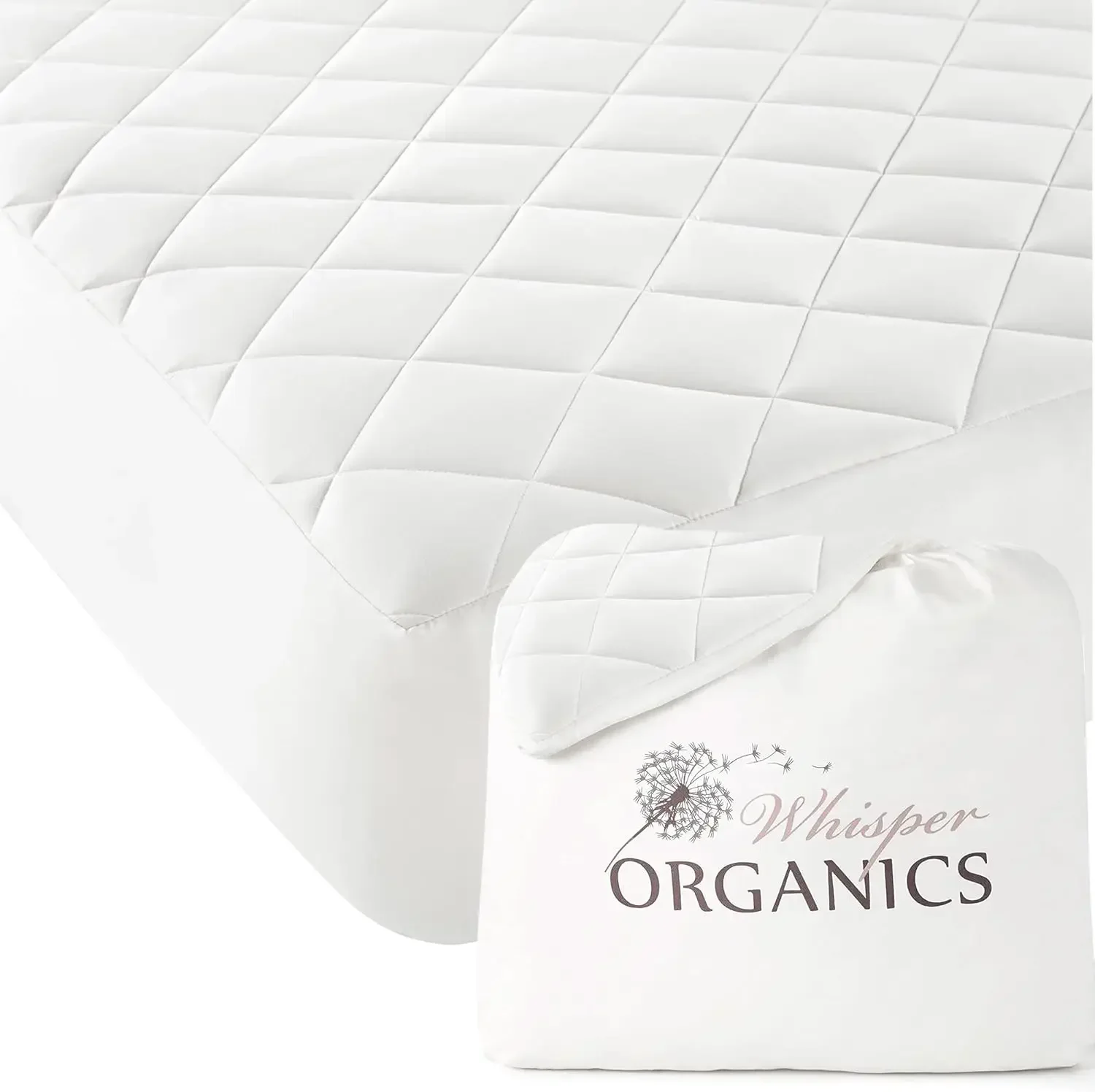 Organics Luxury Quilted Mattress Pad - Exquisite Softness 100% Organic Cotton Mattress Protector - Fairtrade, GOTS Certi