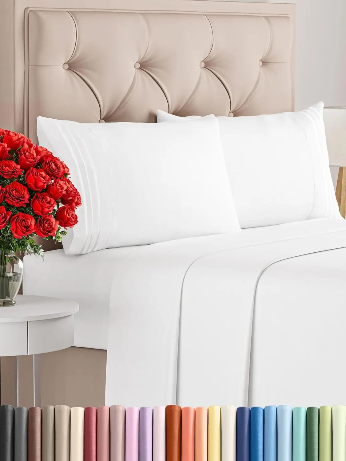 

King Size 4 Piece Sheet Set - Comfy Breathable & Cooling Bed Sheets Set - Hotel Luxury Bedding For Women, Men, Kids & Teens -