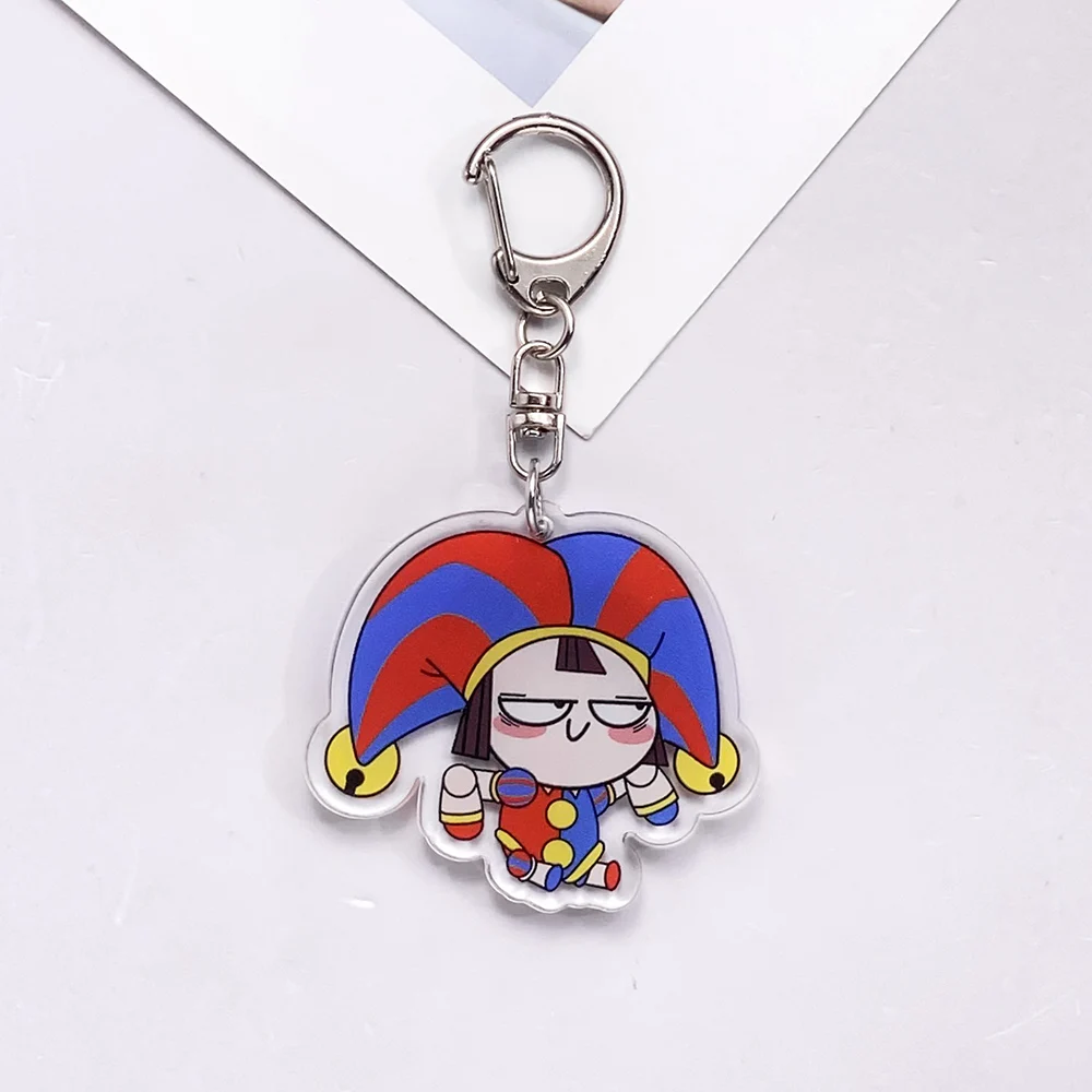 شخصيات كرتونية مذهلة السيرك الرقمي الاكريليك سلسلة مفاتيح السيارة الملحقات حقيبة سحرية على ظهره قلادة كيرينغ هدايا لمحبي
