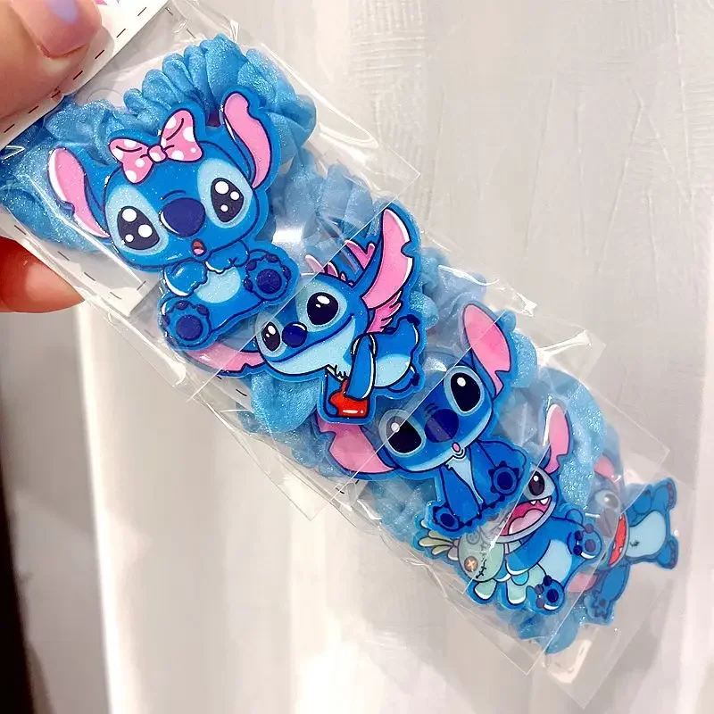 Disney Anime Lilo & Stitch Hairpin Lovely Cartoon Rubber Band Hair Accessoires Girl Trendy Fashion Accessories Birthday Gifts