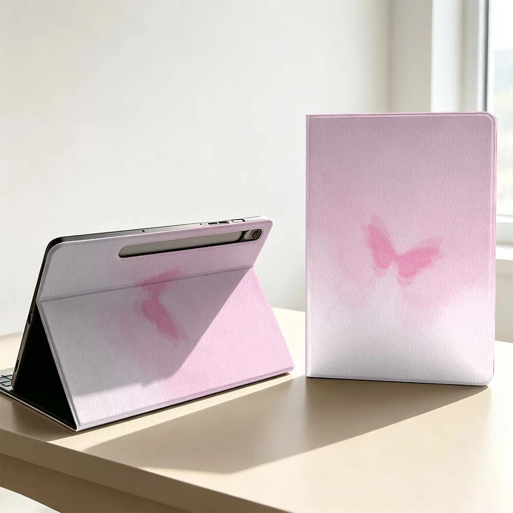Beautiful Pink Flower Soft For Samsung Galaxy Tab S11 S10 S9 S8 S7 S6 A9 A8 A11 Lite FE Plus Pen Tray Tablet Case