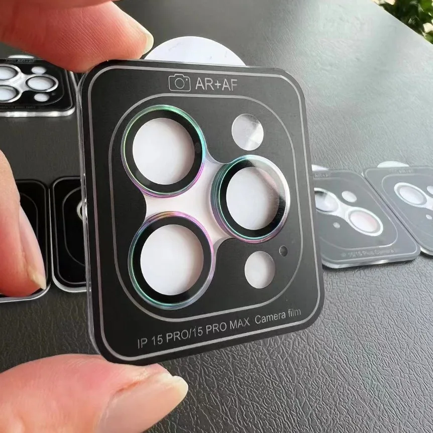 

Camera Protector For iPhone 17 Pro Max Air 16 15 14 13 Mini Metal Ring Glass Glowing Cap Camera Lens Protection Film