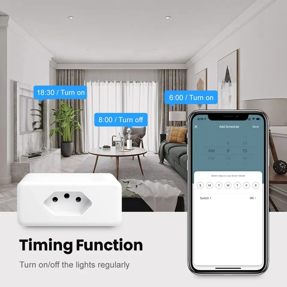 Tuya 16A Brazil Standard WiFi Smart Plug Smart Life APP Remote Compatible Smart Socket Voice Work For Google Home Alexa image 4
