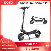 OOTD T10 Electric Scooter Foldable 11 Inch Off-Road Tires 500W 48V 13.5AH Folding Elegant Electric Mountain Scooterboard E-Scoot