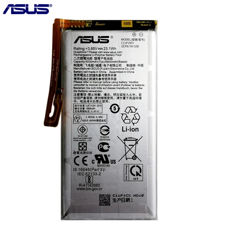 100% Original New High Quality 6000mAh C11P1903 Phone Replacement Battery For ASUS ROG Phone 3 ROG3 ZS661KS Bateria Batteries