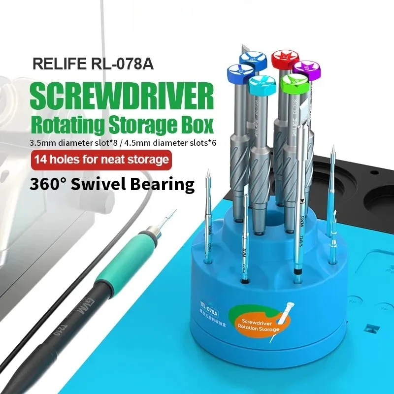 

360Degree Rotating Tool Holder RL-078 Multi Slot Jewelry Making Tools Storage Organizer for Workbench Craft DIY Workshop