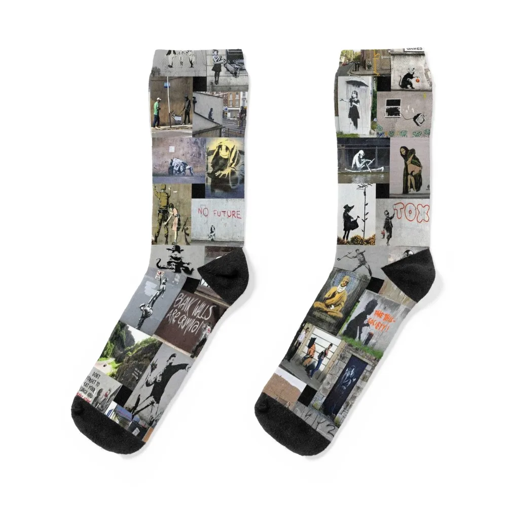 

Banksy Socks summer christmass gift sheer Man Socks Women's