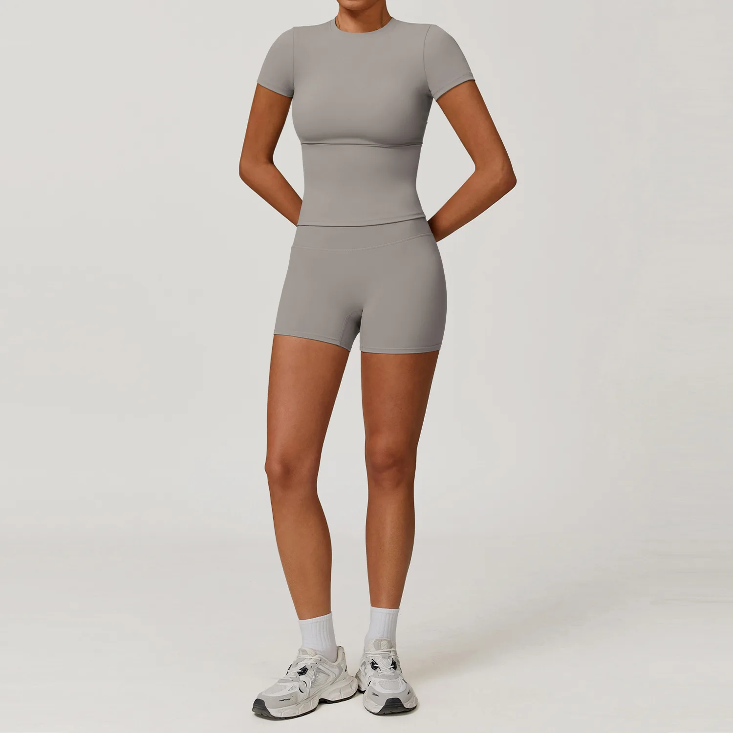 Vrouwen Yoga Set 2 STKS Workout Set Sportkleding Gym Kleding Fitness Lange Mouw Hoge Taille Legging Fietsbroek Sportpakken