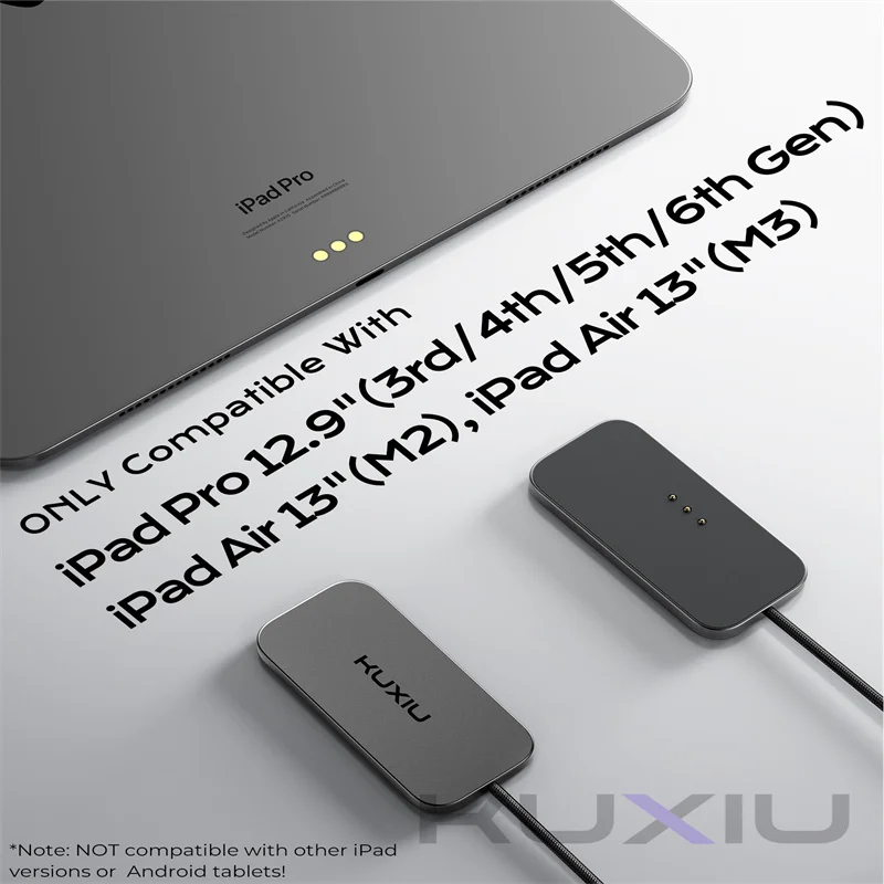 M30 magnetische draadloze oplader voor iPad Pro/iPad Air snel opladen Smart Connector oplader met 5,56ft USB-C-kabel (adapter niet)