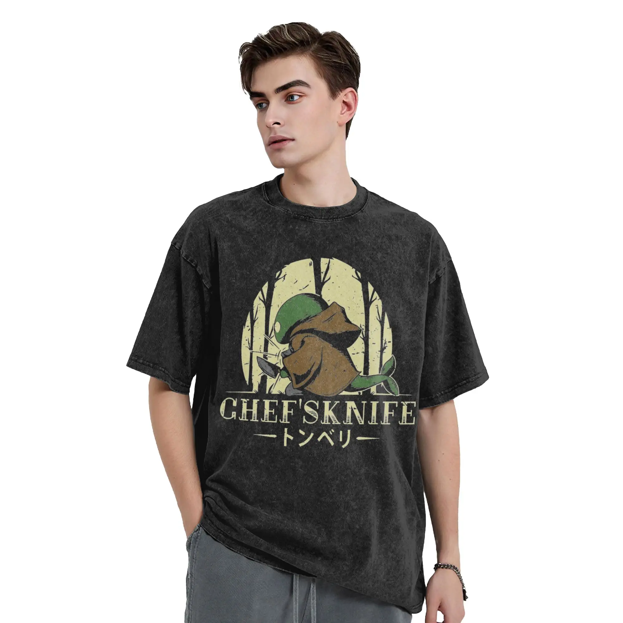 Finals Fantasys Tonberry Game Washed T Shirt Men Women's 100% Cotton Funny T-Shirts Crewneck  Tees Short Sleeve Clothes