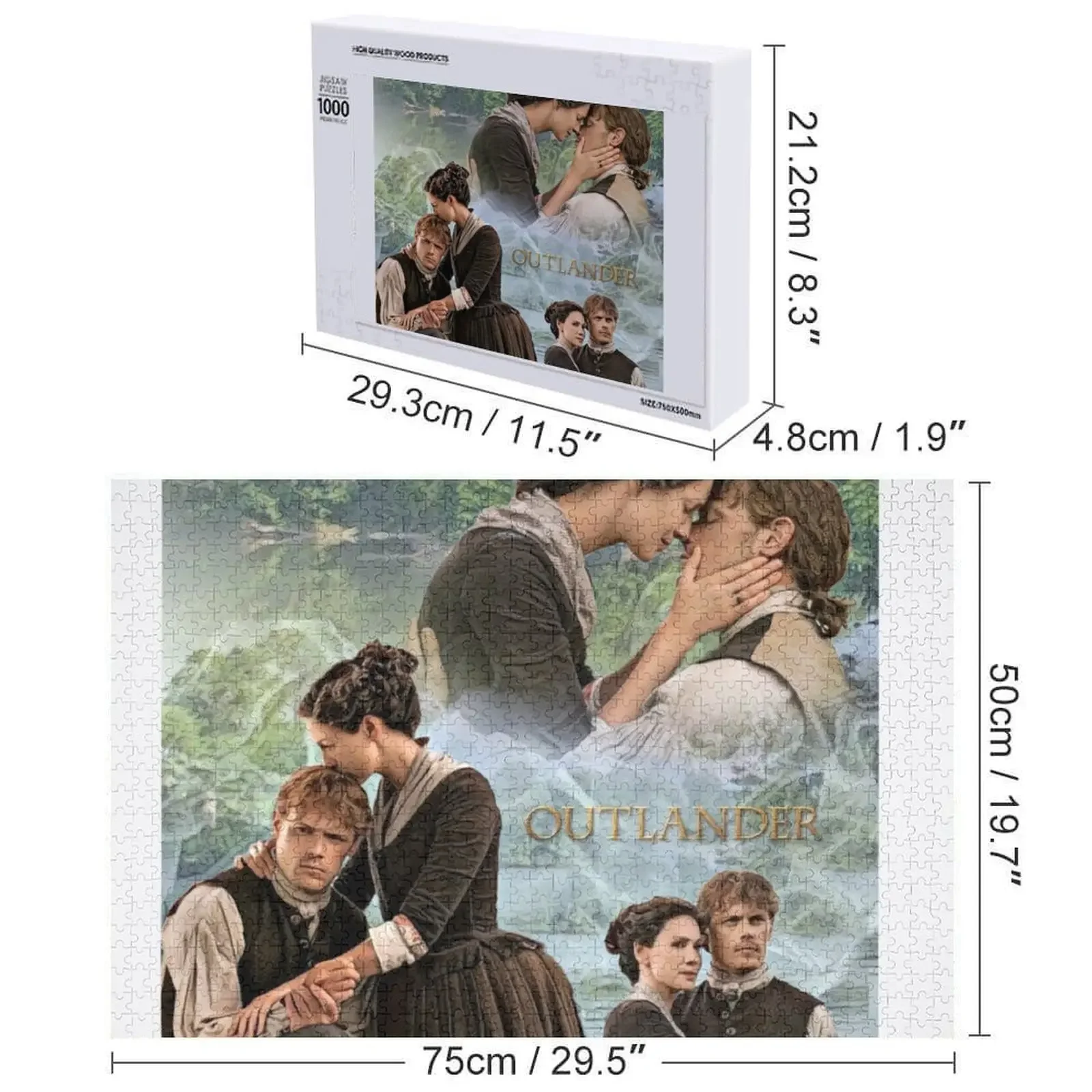 Jamie and Claire Fraser/Outlander Jigsaw Puzzle Game Children Wooden Animal Custom Gift Puzzle