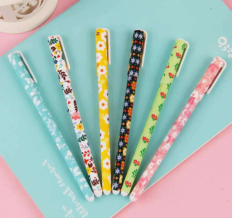 

Creative Korean Stationery Creative Cute Neutral Pen Set Signature Pen Student Award Black Water Pen Set of 6