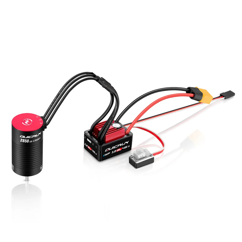 Combo sem sensor sem escova QUICRUN 2840 2850 Motor 12BL45 G2 45A ESC 3.175mm Eixo à prova d'água para carros 1/12 1/14 1/16 RC