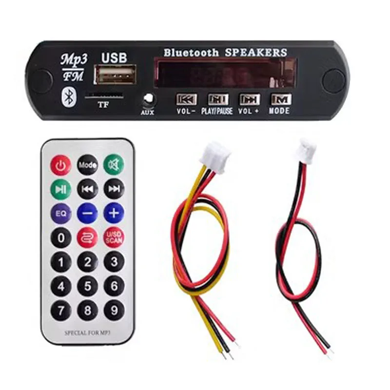 1Set Standard Wireless Bluetooth 12V MP3 WMA Decoder Board Audio Module TF USB Radio For Car