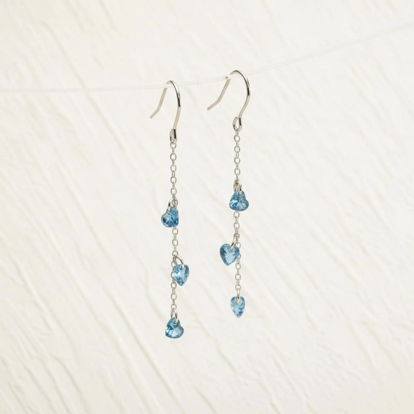 Silver Silver Heart Dangle Earrings Easy to Style, Heart Earrings, for Everyday Wear