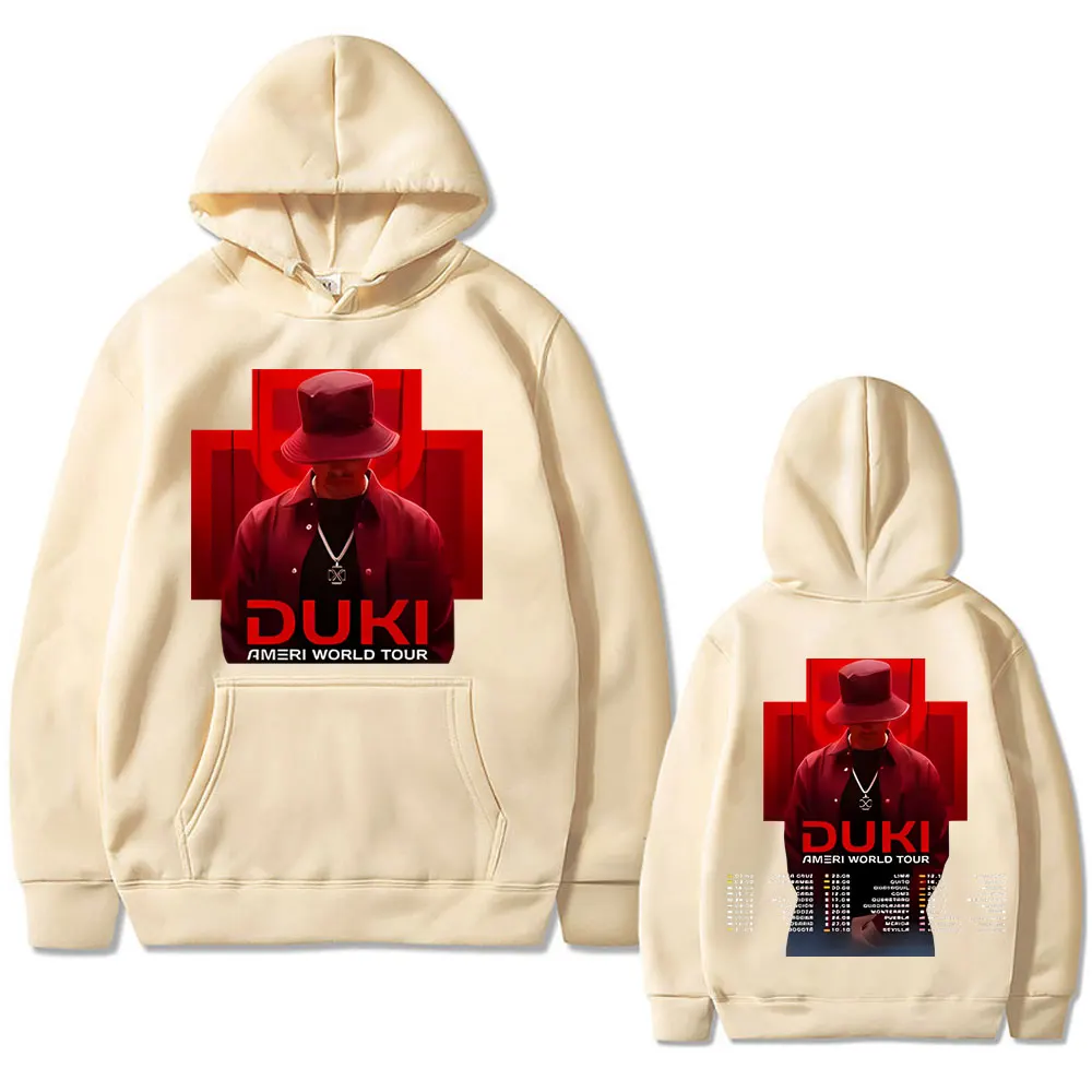 Rapper Duki Ameri World Tour Graphic Hoodie Men's Vintage Streetwear Oversized Sweatshirt Men Women Fashion Hip Hop Tracksuit