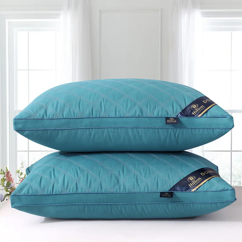 Bedroom Bed Sleep Cervical Pillow Middle-high Pillow Core Frosted Thickened Machine Wash Quilt Cover White 5star Hotel Home