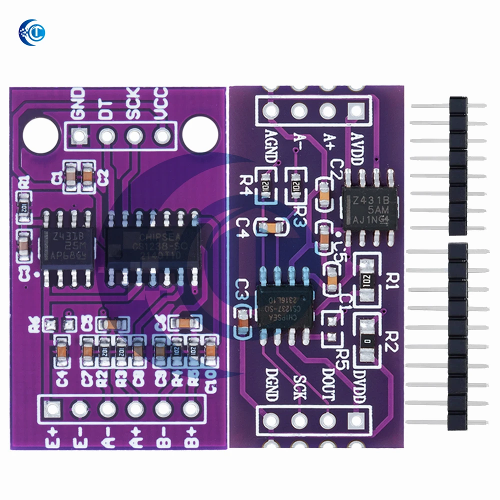 Módulo ADC CS1237 de 24 bits Chip de referencia externo TL431 integrado Detección de pesaje de un solo canal 24 bits CS1238 de doble canal