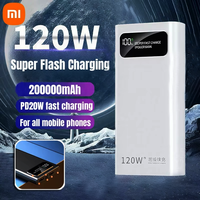 Xiaomi 120W Power Bank Super Fast Charging 200000mAh Battery High Capacity Digital Display Power Bank For iPhone Samsung Huawei