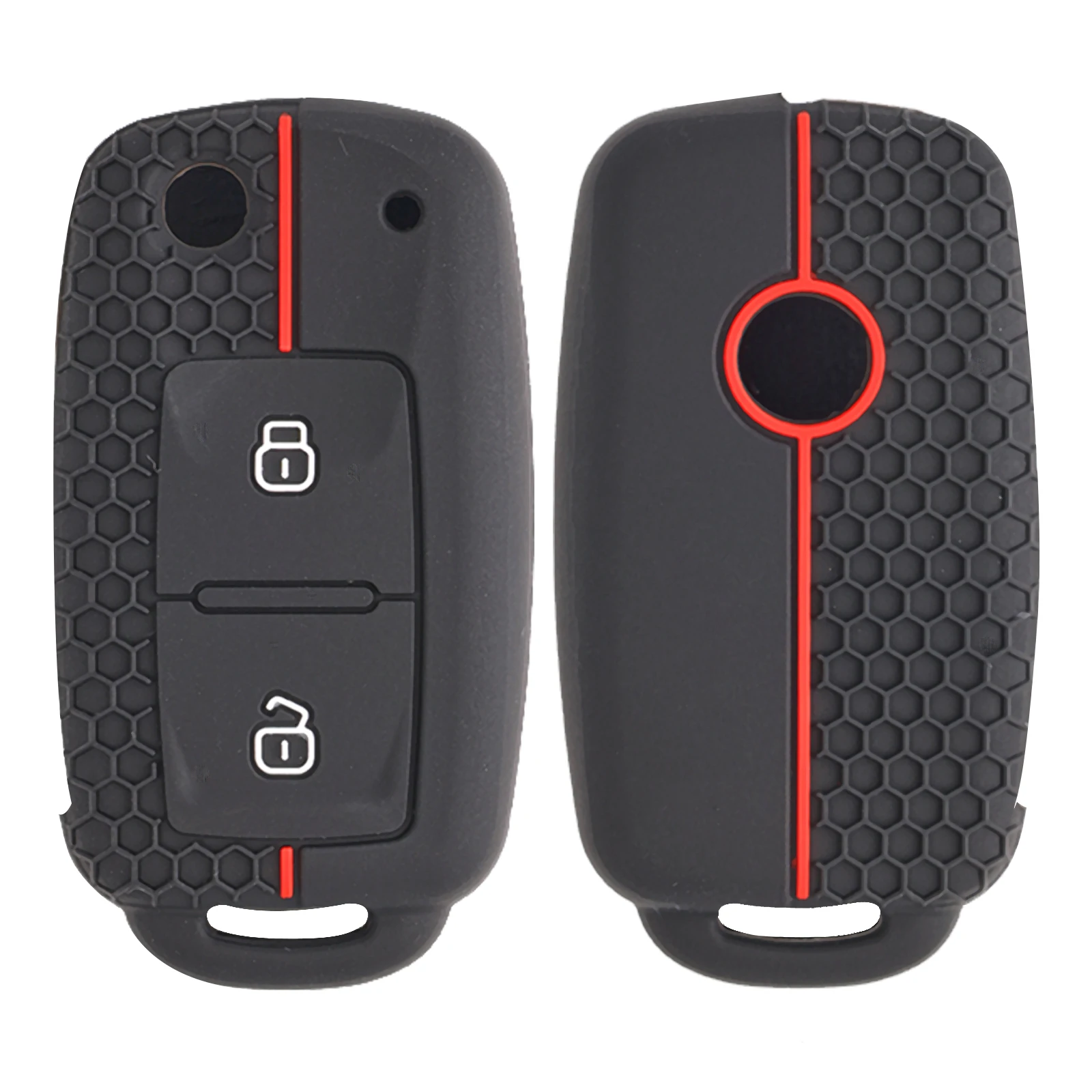 For Volkswagen Golf Polo Lupo Passat Sharan Amarok Transporter 2 Button Remote Flip Silicone Key Car Case Cover Shell Holder