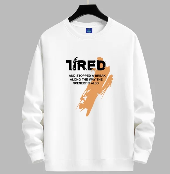 

T shirt for men autumn Aesthetic clothing Solid color 90s vintage clothes Long sleeves Graphic tee Tired Scenery Gym essentials