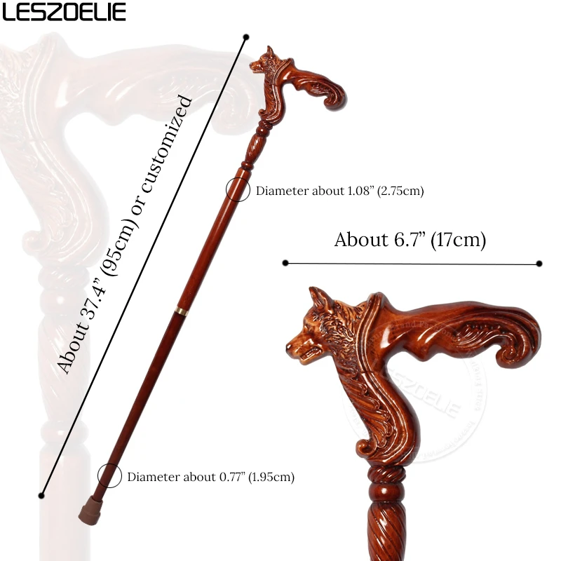 Немецкая деревянная трость из бука с ручкой в виде головы собаки, 95 см, Мужские Съемные трости, женские и мужские элегантные трости для ходьбы