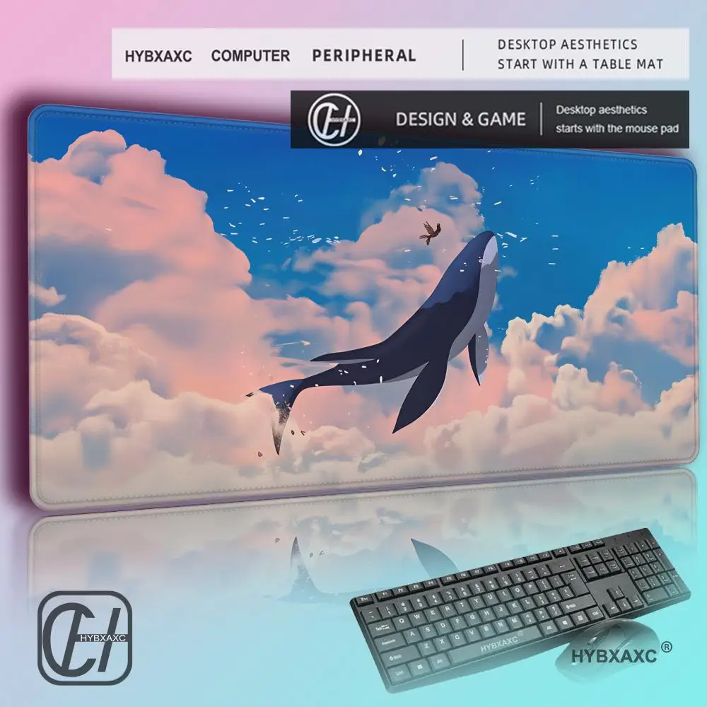 

HYBXAXC Whale Cloud Mouse Pad Computer Accessories Office Game Table Mats Rubber Anti-slip Gaming Keyboard Mousepads Desk Pads