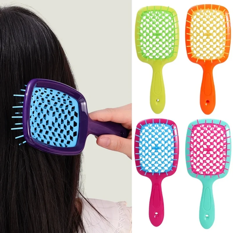 

5X Wide Teeth Air Cushion Combs Women Scalp Massage Hair Brush Hollow Out Anti-Static Comb Home Salon DIY Tool