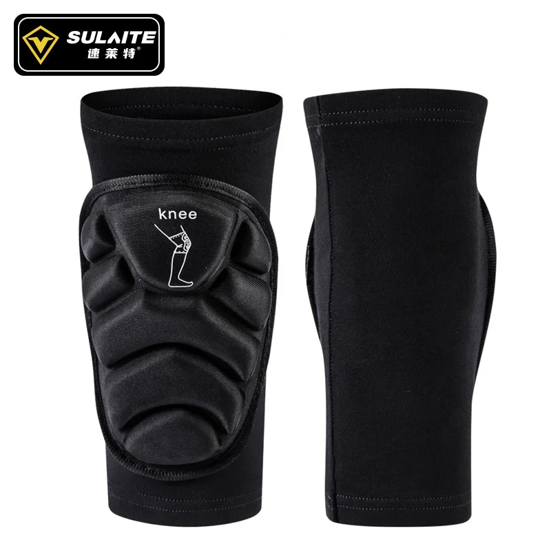 SULAITE Motorcycle Knee Pads Soft Padded Knee Protector Breathable Stretch Sleeve Anti-Fall Motor Riding Gear Outdoor Pair Black