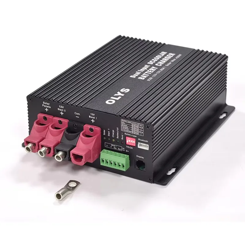 

Зарядное устройство постоянного и солнечной батареи с двойным входом от 12 В до 12 В, поддержка Bluetooth, бесплатное приложение и счетчик, автоматическое интеллектуальное автомобильное зарядное устройство, аккумулятор
