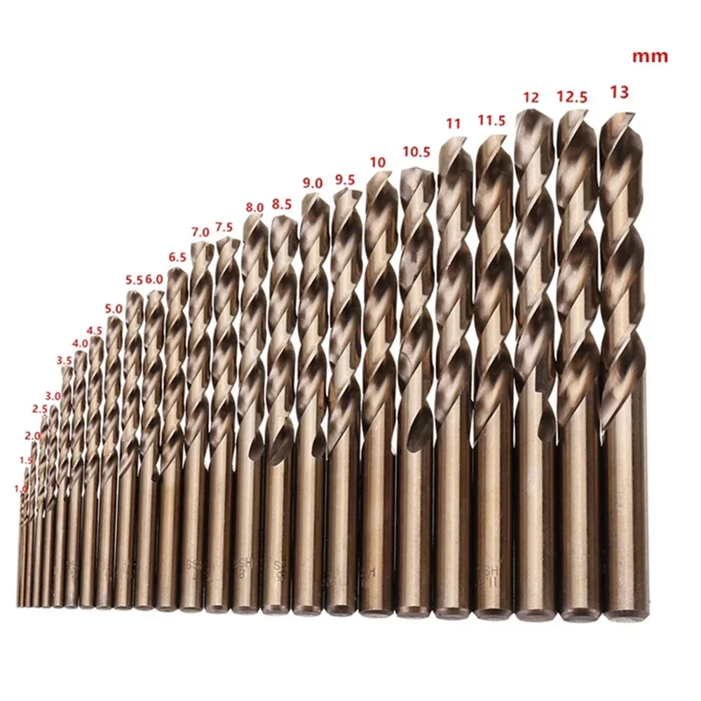 Bits M35 HSS-CO 5% Cobalt Twist Drill Bit For Stainless Steel Wood Metal Drilling Set Metric Straight Shank Set With Metal Case