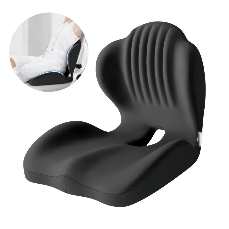 Ergonomic Memory Foam Seat Cushion Office Chair Pillow With Lumbar Support for Long Time Sitting Back Pain Relief Breathable