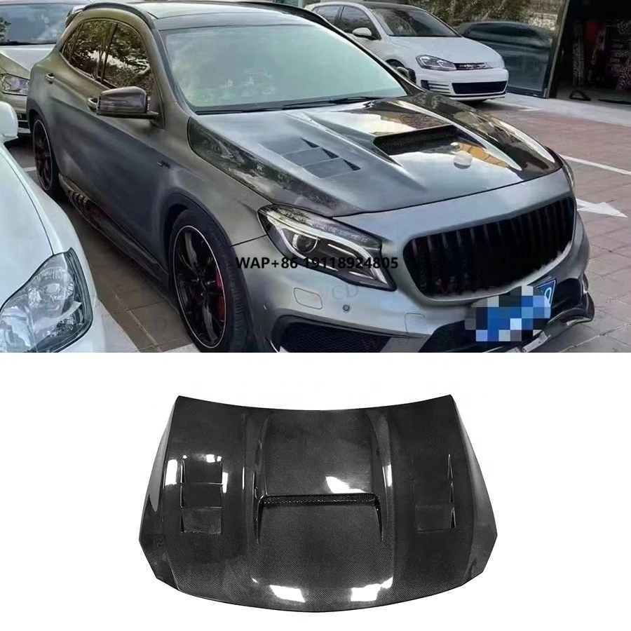 

Carbon Fiber Front Hood for GLA Class X156 GLA45 AMG Front Engine Hood Bonnet Scoop Cover Bodykit