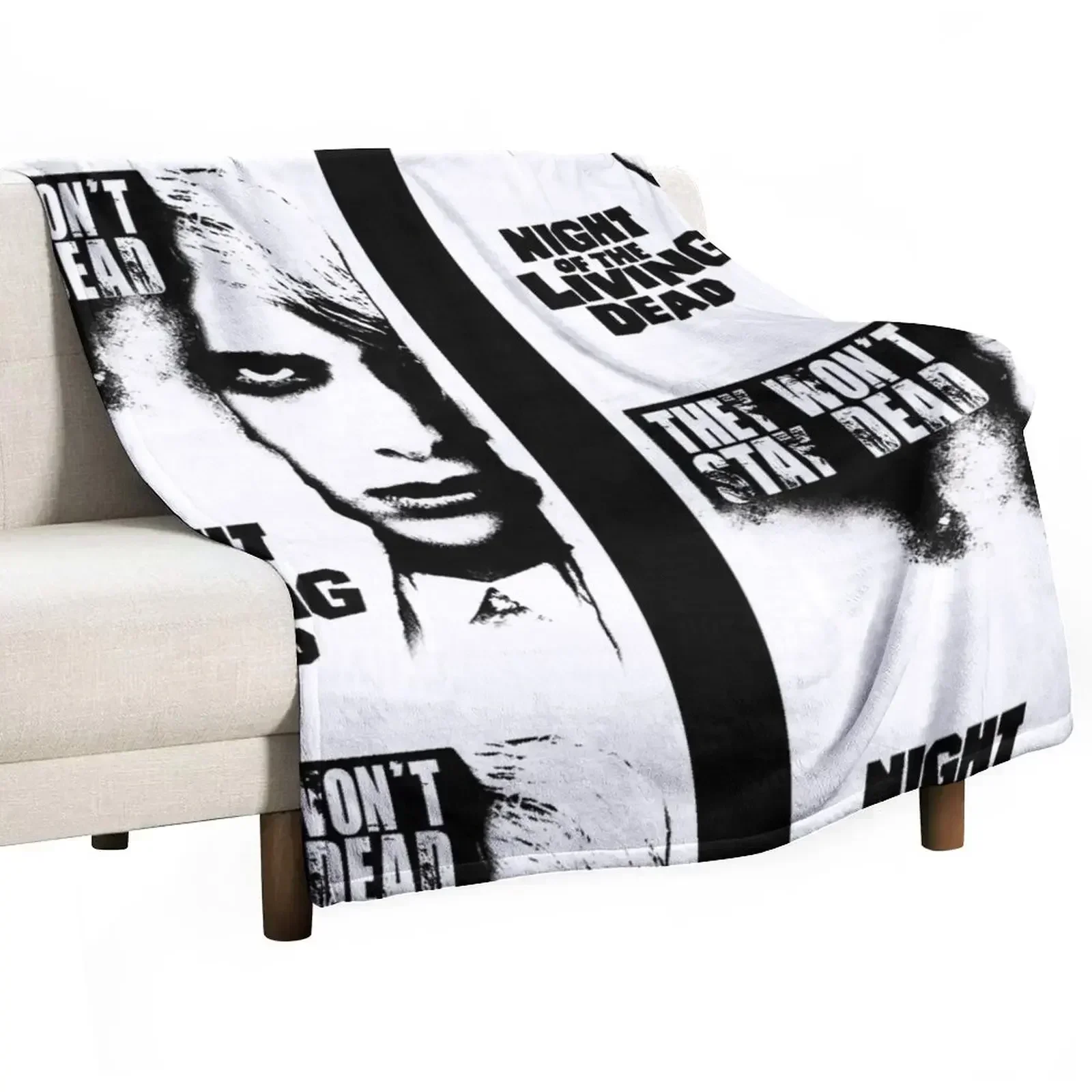 

Classic Zombie Movie Print - Zombie Night Of The Living Dead - Classic Retro Horror Film Throw Blanket