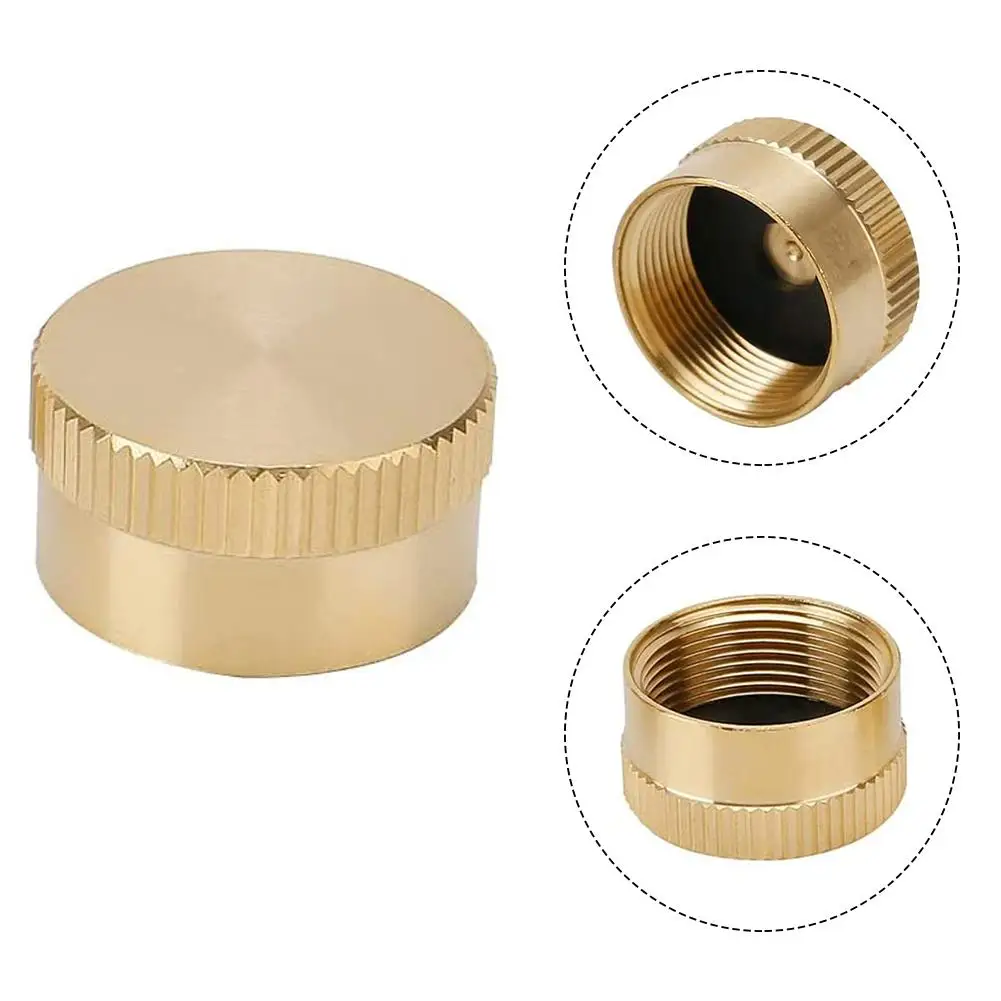 1pc Brass Refill Cap 1 LB Propane Bottle Cap Gas Tank Cylinder Sealed Cap Protect Cap For Outdoor Stove