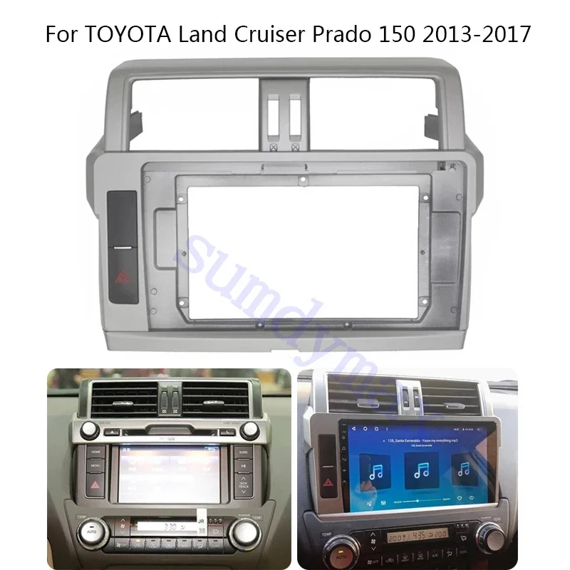 

10,1 "2 Din установка автомобильного радио DVD GPS Mp5 пластиковая рамка панели Fascias для Toyota Prado 2014 ~ 2017 комплект крепления на приборную панель