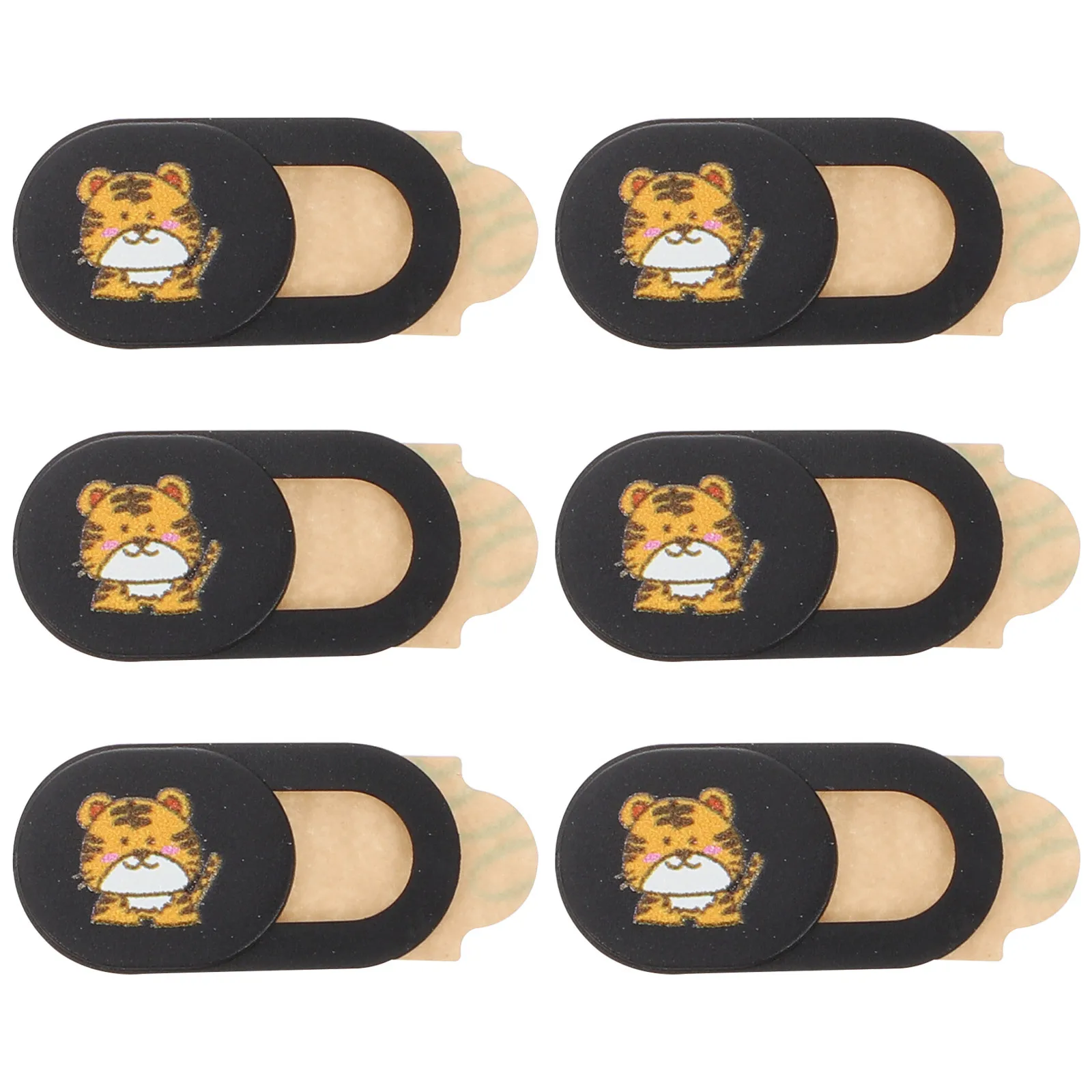 

6Pcs Tiger Year Webcam Lens Caps Hoods Decorative Protective Camera Cover Privacy Stickers Camera Cover Webcam Privacy Covers