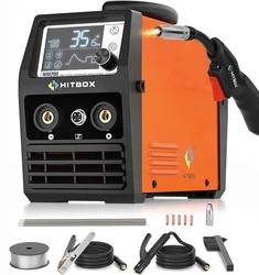 HITBOX HIM200 Multi-Process Welder 220V ISO17637 Certified TIG Lift/MMA/MIG Gas-Gasless 3in1 Euro Torch Connector Energy Saving