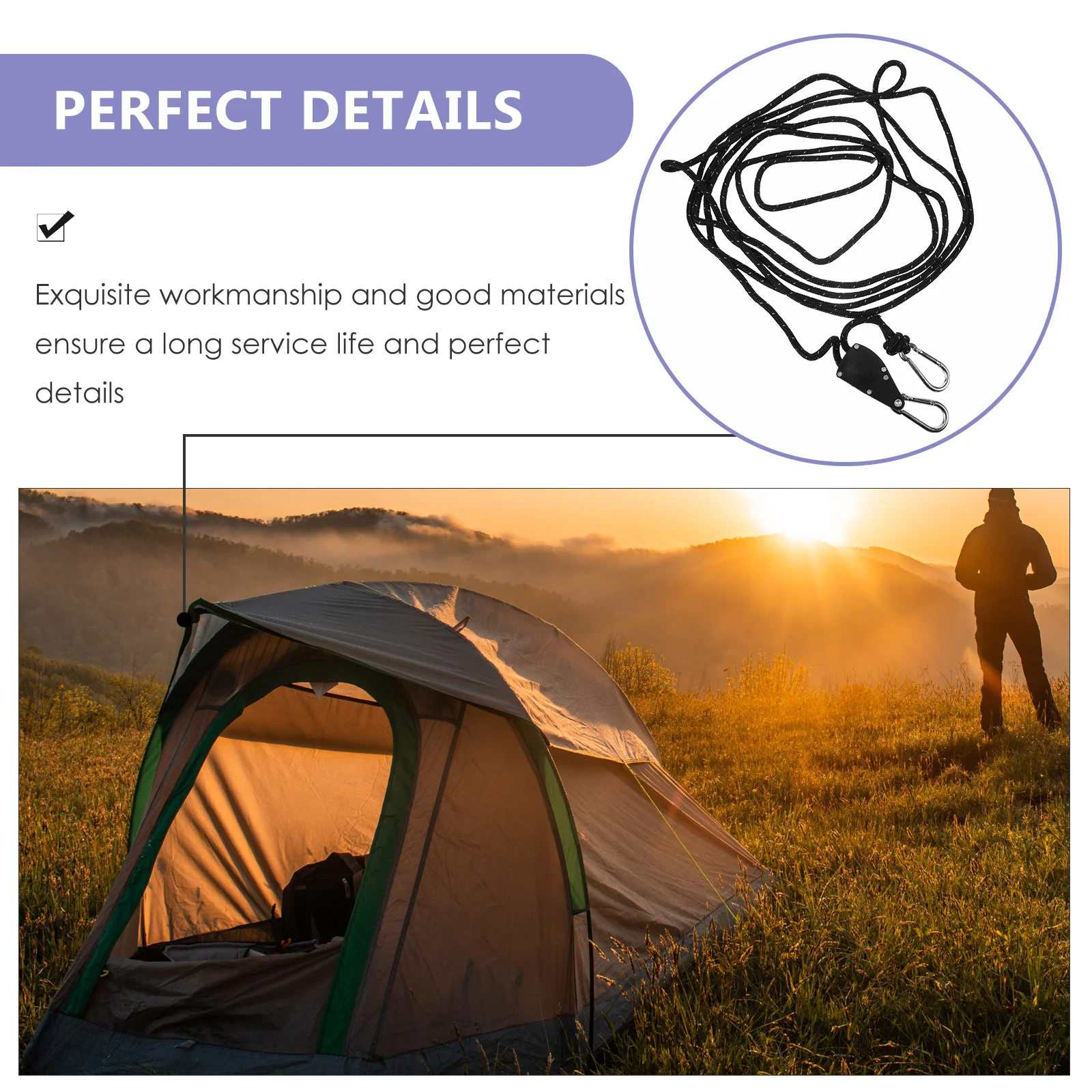 

Wind Rope Camping Tent Ropes Reflective Windproof Cord Outdoor for Straps Accessories