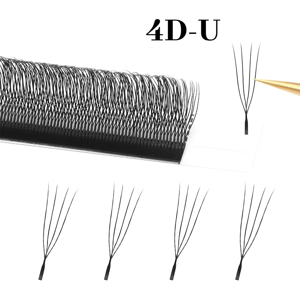 MARIA  U 4D W Eyelashes Single Layer U Shape Eyelash Extensions Soft Lashes Makeup Mesh Volume Eyelash
